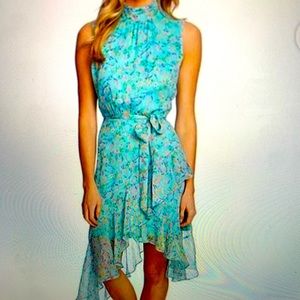 CeCe Floral Mock Neck Ruffle Midi Dress 🤍🤍